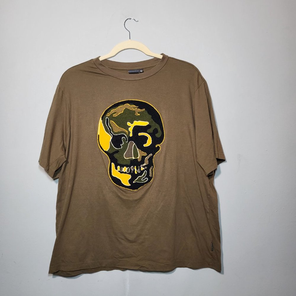 Sean John Embroidered Skull Graphic T Shirt size 3XLT